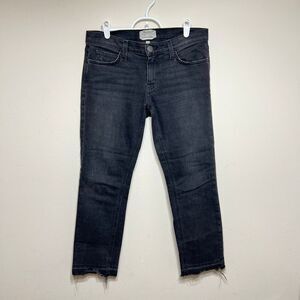 Current Elliott Black Cropped Straight Jeans 26 Women
